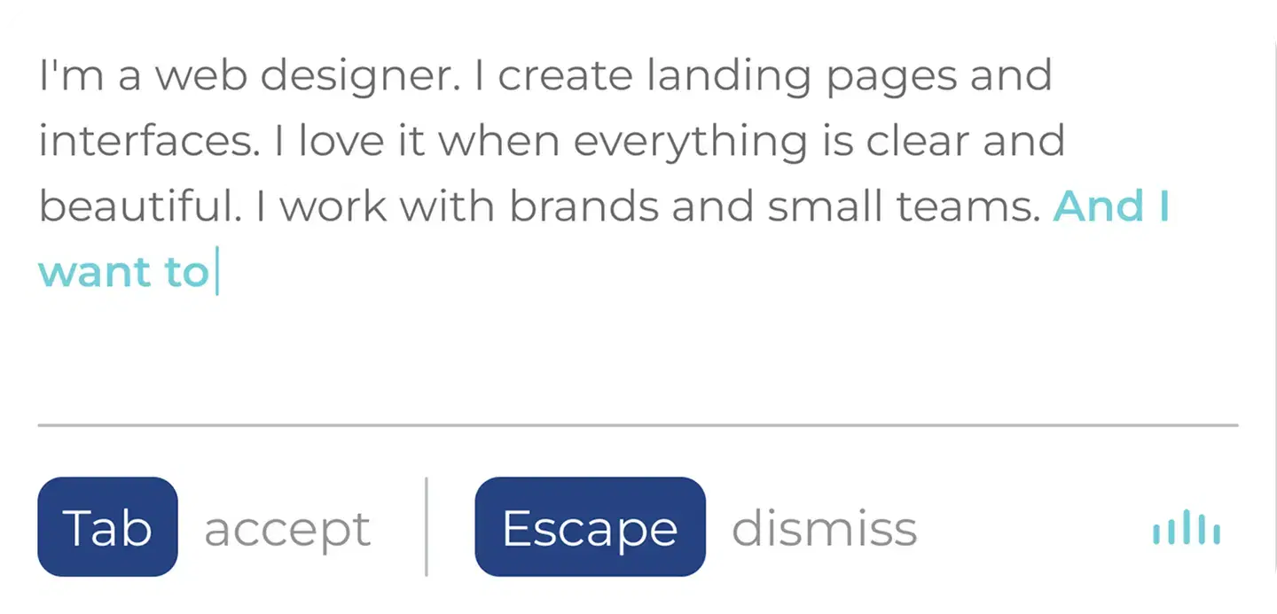 Autocomplete suggestion with Tab and Escape controls